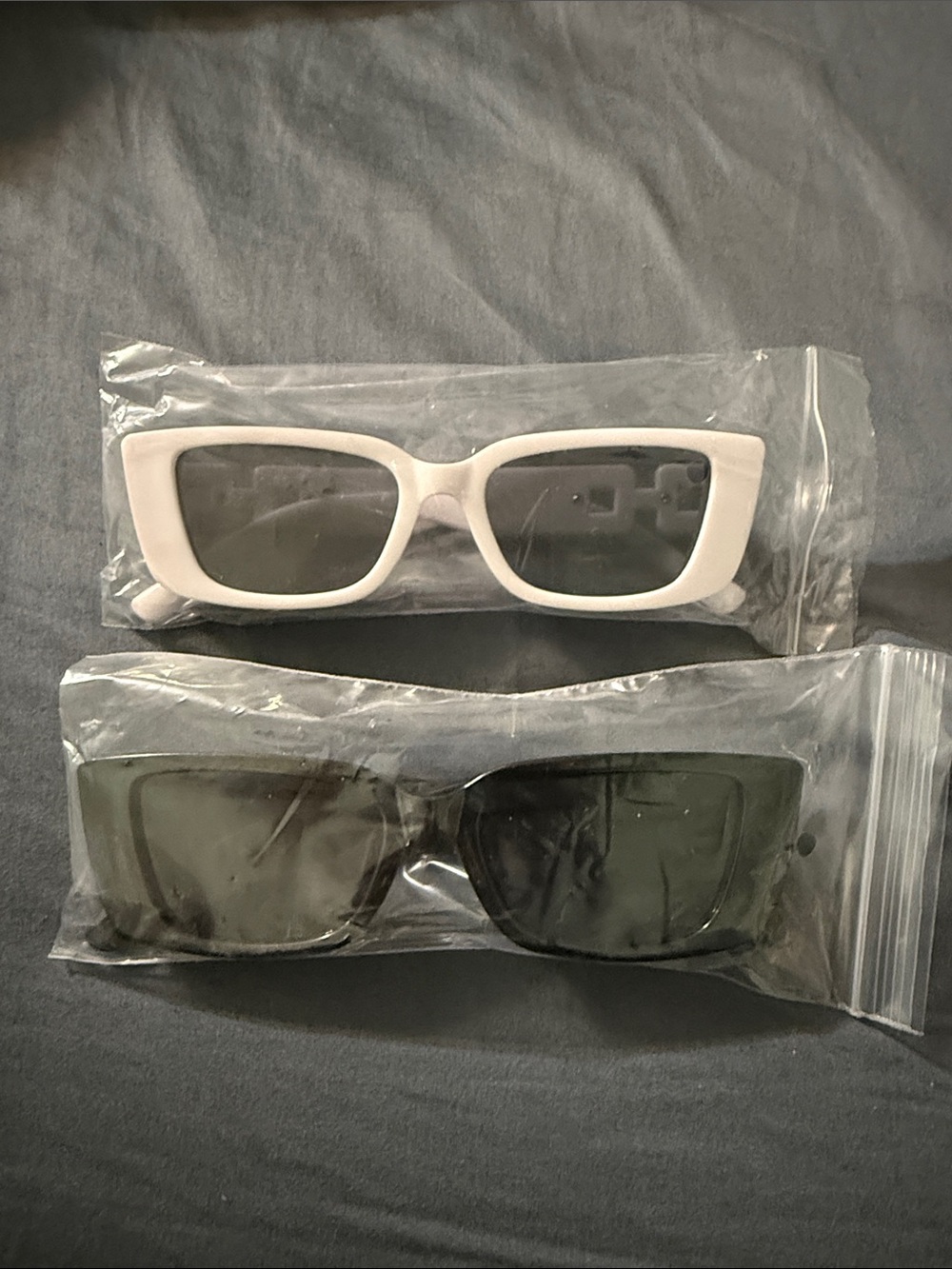 White Rectangular Sunglasses + Black Rectangular Sunglasses Set